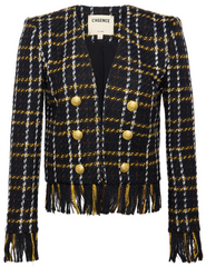 PRE-ORDER-L'Agence Belmont Fringe Tweed Jacket