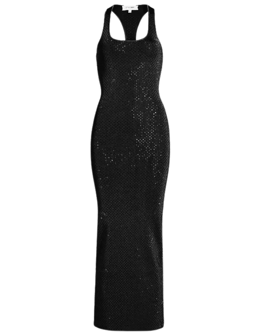 Ronny Kobo Agathe Knit Rhinestone Midi Dress