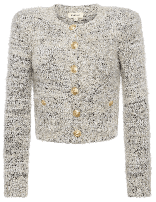 L'Agence Una Knit Metallic Cardigan