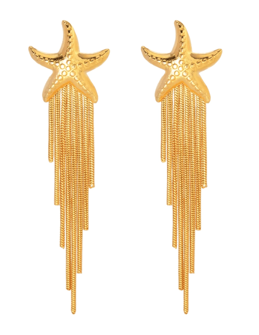 Austin Blaze Starfish Cascade Tassel Earrings