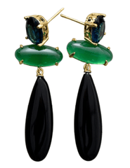 Fleur de Camélia Onyx Drop Earring