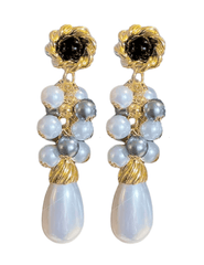 Fleur de Camélia Baroque Pearl Drop Earrings