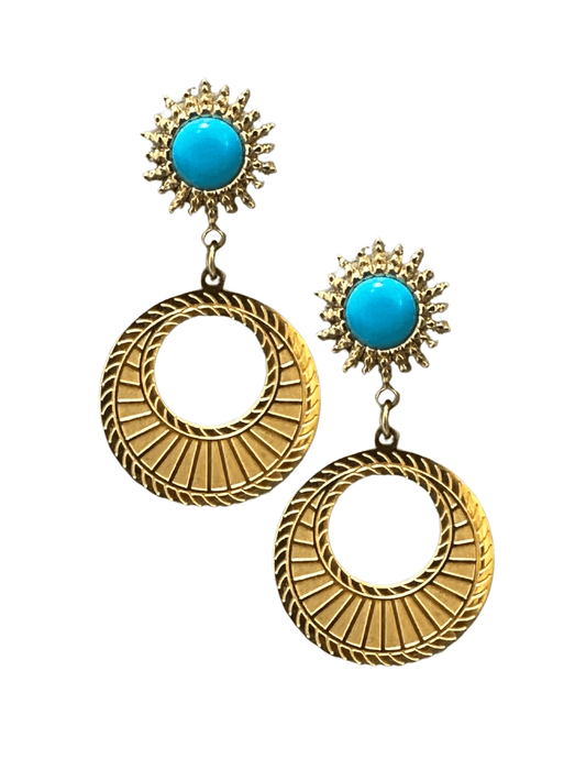 Austin Blaze Sun Moon Dangle Earrings