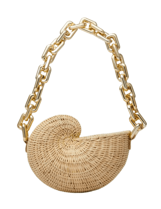 St. Barts La Robe Conch Rattan Handbag