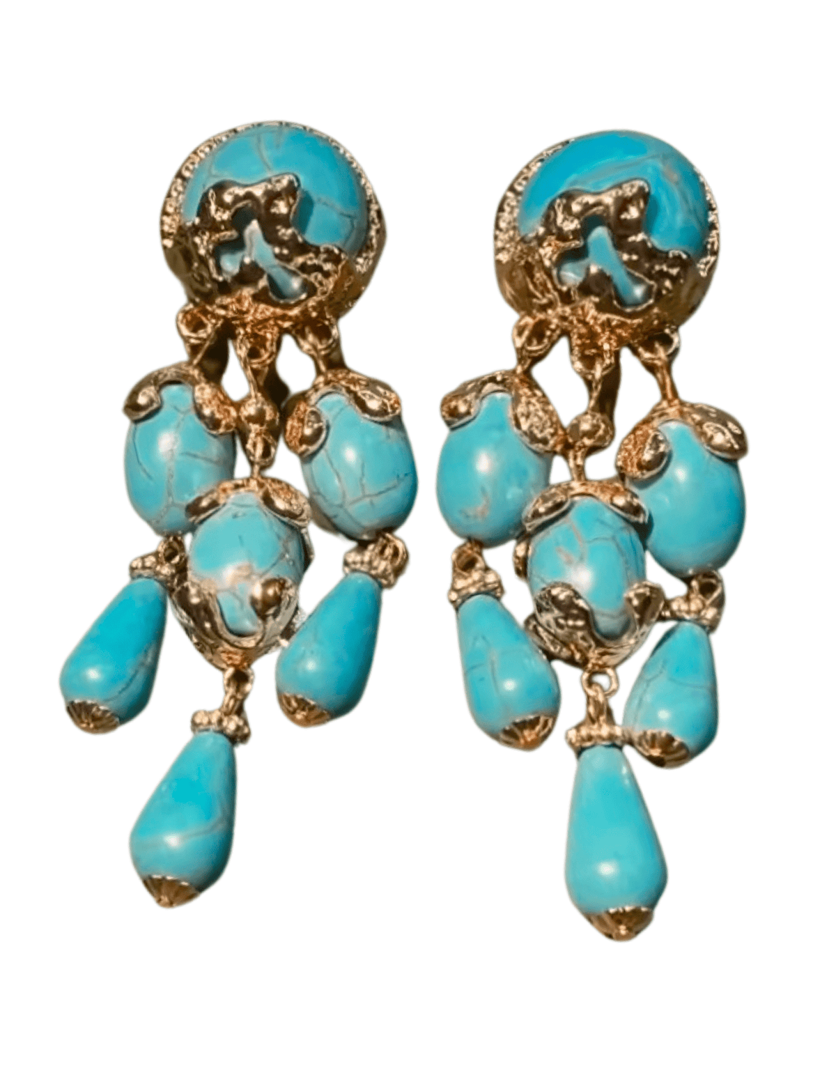 Austin Blaze Baroque Turquoise Tassel Earrings