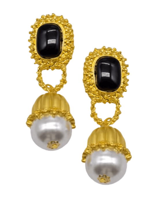 Fleur de Camélia Baroque Statement Pearl Dangle Earrings