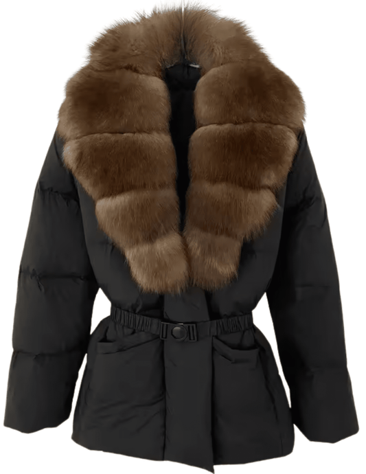 Steven Dann Fox Collar Down Puffer Coat