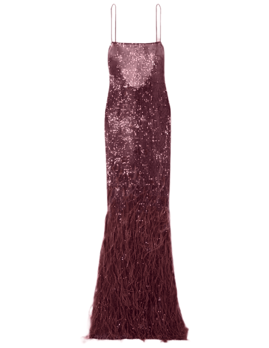 Retrofête Odessa Feather Sequin Maxi Dress