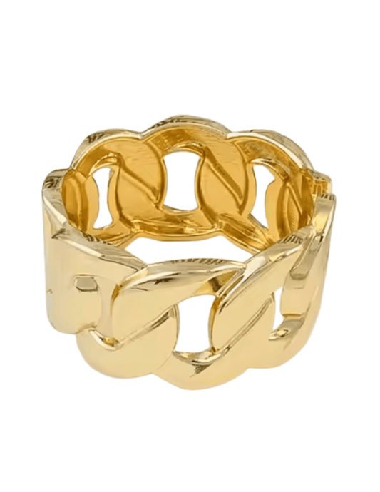 Fleur de Camélia Cuban Chain Cuff Bracelet