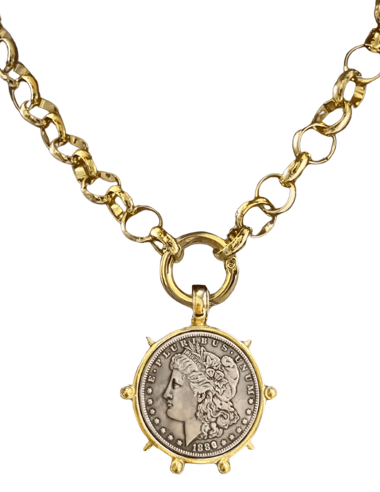 Fleur de Camélia 1880 Dollar Rolo Statement Necklace