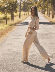 L'Agence Valkyrie Wide Leg Snap Pants