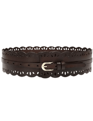 St. Barths La Robe Leather Laser-cut Waist Belt