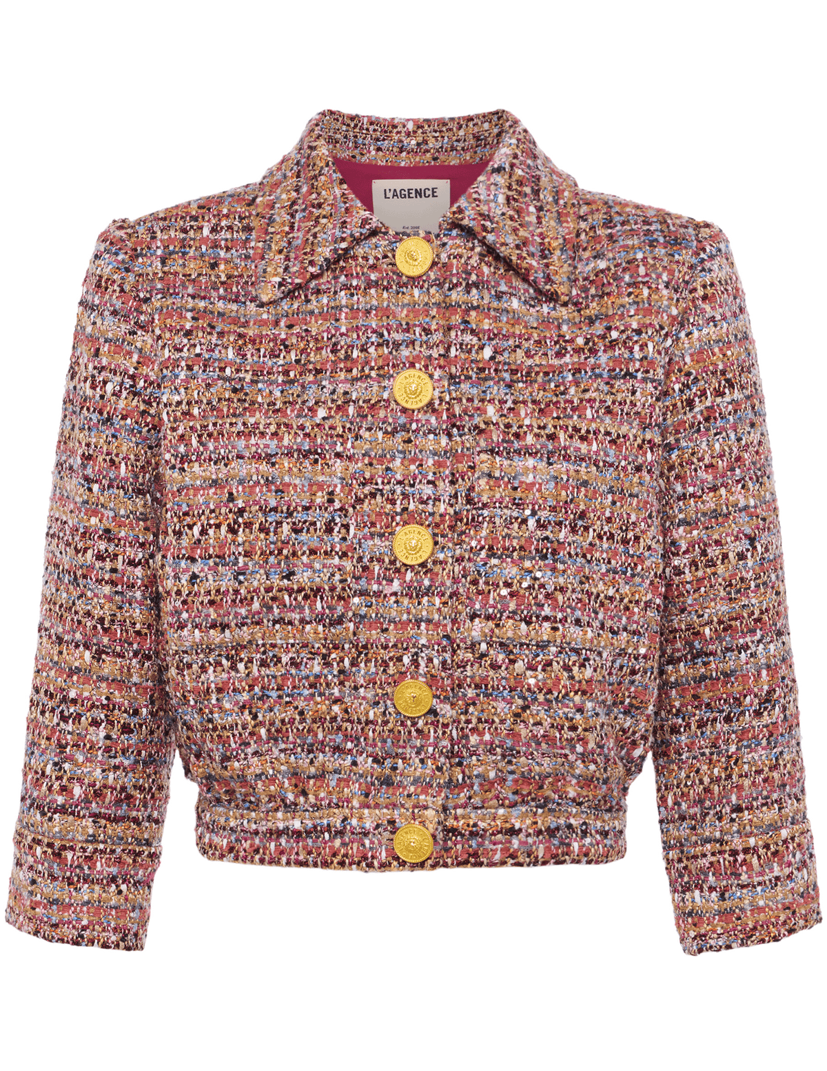 L'AGENCE Jia Three Quarter Sleeve Tweed Jacket
