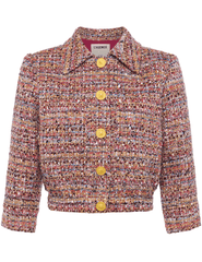 L'AGENCE Jia Three Quarter Sleeve Tweed Jacket