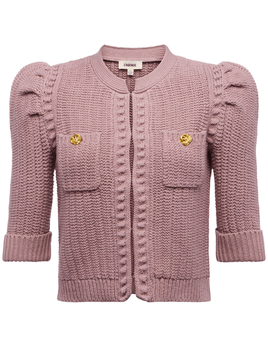 PRE-ORDER-L'AGENCE Delilah Cropped Textured Cardigan