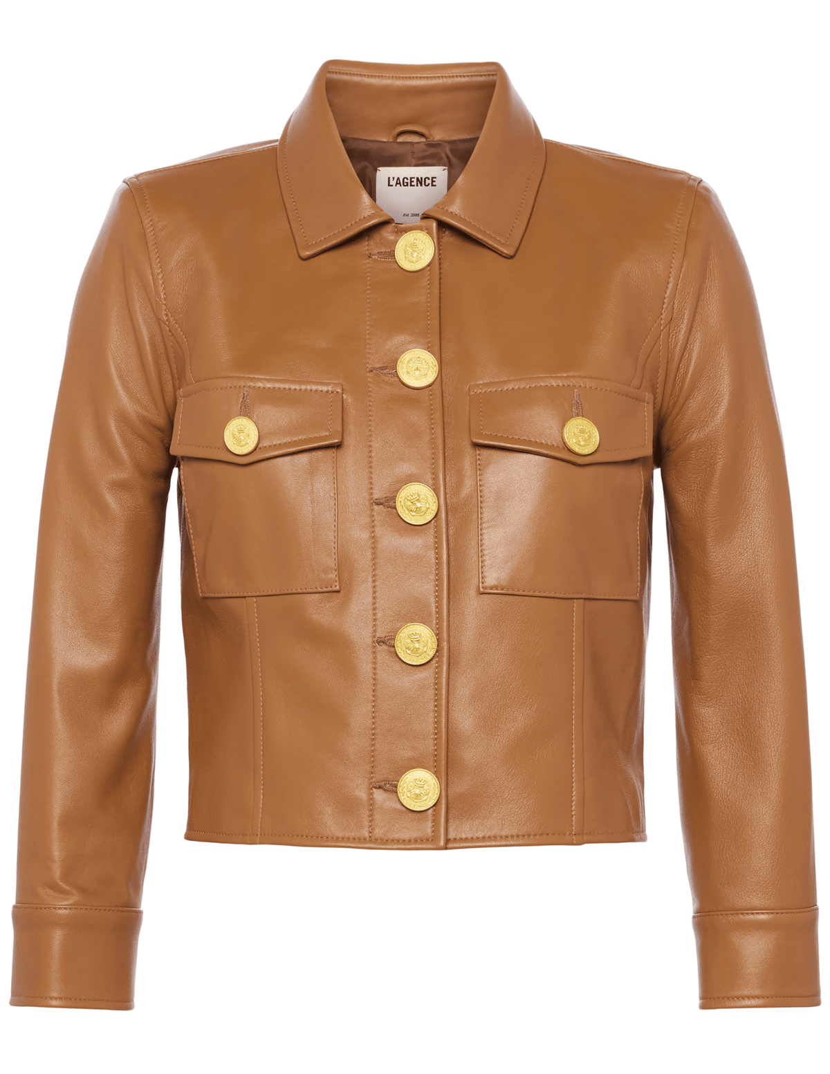 PRE-ORDER-L'AGENCE Kumi Cropped Leather Jacket