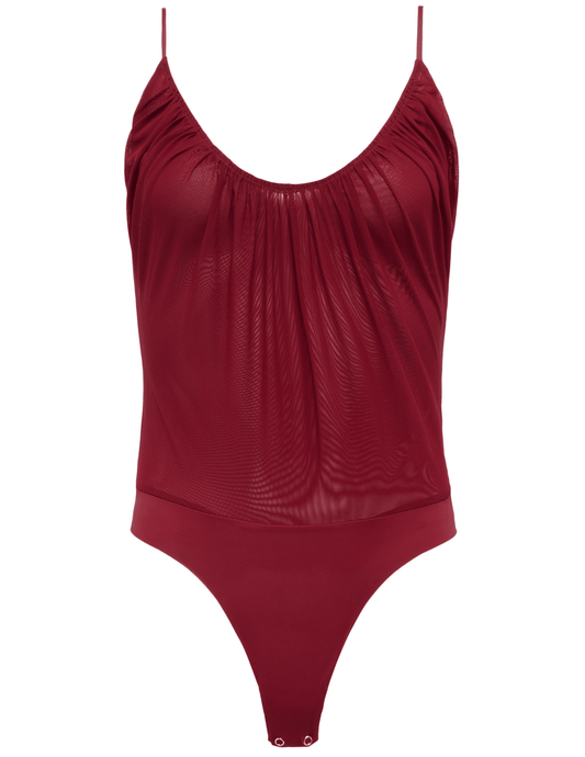 PRE-ORDER-L'AGENCE Gelina Ruched Scoop-Neck Bodysuit