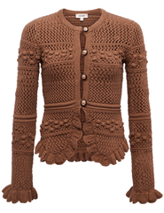 PRE-ORDER-L'AGENCE Kiva Open Stitch Ruffle Cardigan