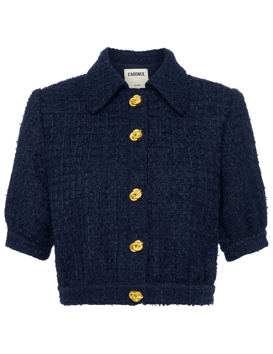 L'Agence - PRE-ORDER-L'AGENCE Cove Tweed Short Sleeve Jacket - Buy Online