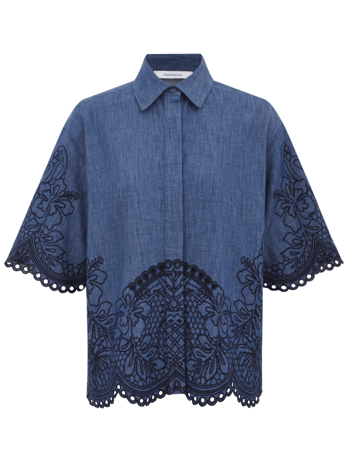 PRE-ORDER-Zimmermann Coco Embroidered Denim Shirt