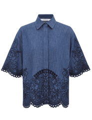 PRE-ORDER-Zimmermann Coco Embroidered Denim Shirt