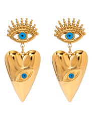 Fleur de Camélia - Fleur de Camélia Kyra Heart Eye Earrings - Buy Online
