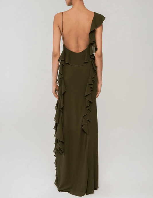 Ronny Kobo - Ronny Kobo Olivialle Asymmetrical Ruffle Maxi Dress - Buy Online