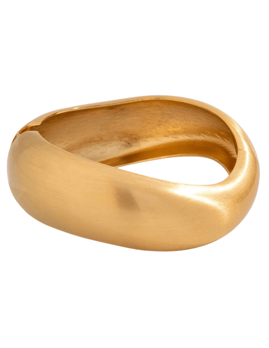 Austin Blaze Lola Asymmetrical Chunky Cuff Bracelet in Brushed Gold