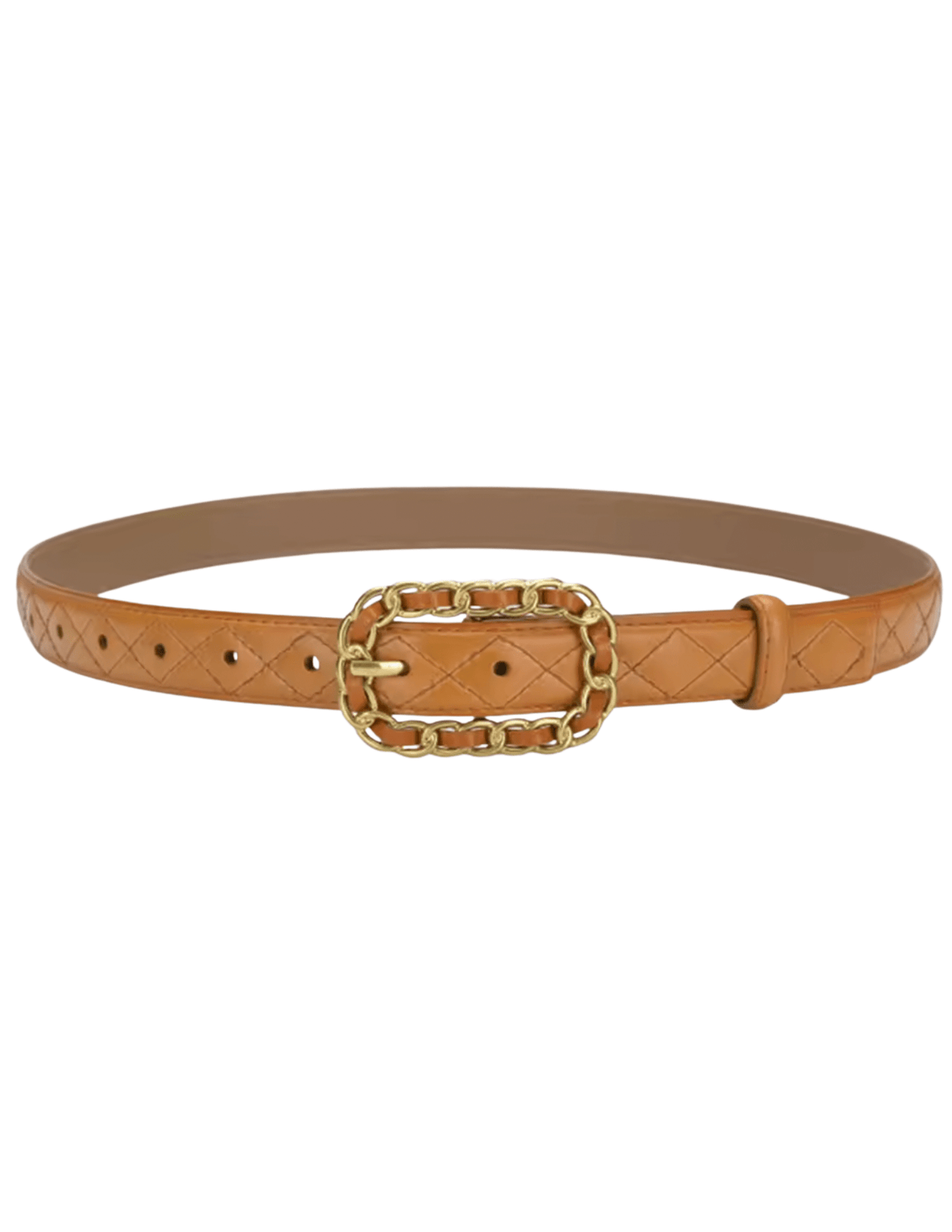 Fleur de Camélia - PRE-ORDER-Fleur de Camélia Kimmy Quilted Leather Chain Buckle Belt - Buy Online