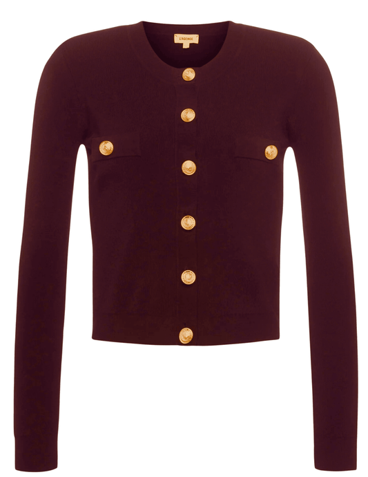 L'Agence Toulouse Cropped Crew Neck Cardigan