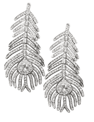 Austin Blaze - Austin Blaze Embellished Peacock Feather Dangle Earrings - Buy Online