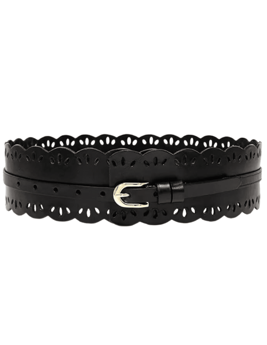 St. Barths La Robe - St. Barths La Robe Leather Laser-cut Waist Belt - Buy Online