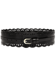 St. Barths La Robe - St. Barths La Robe Leather Laser-cut Waist Belt - Buy Online