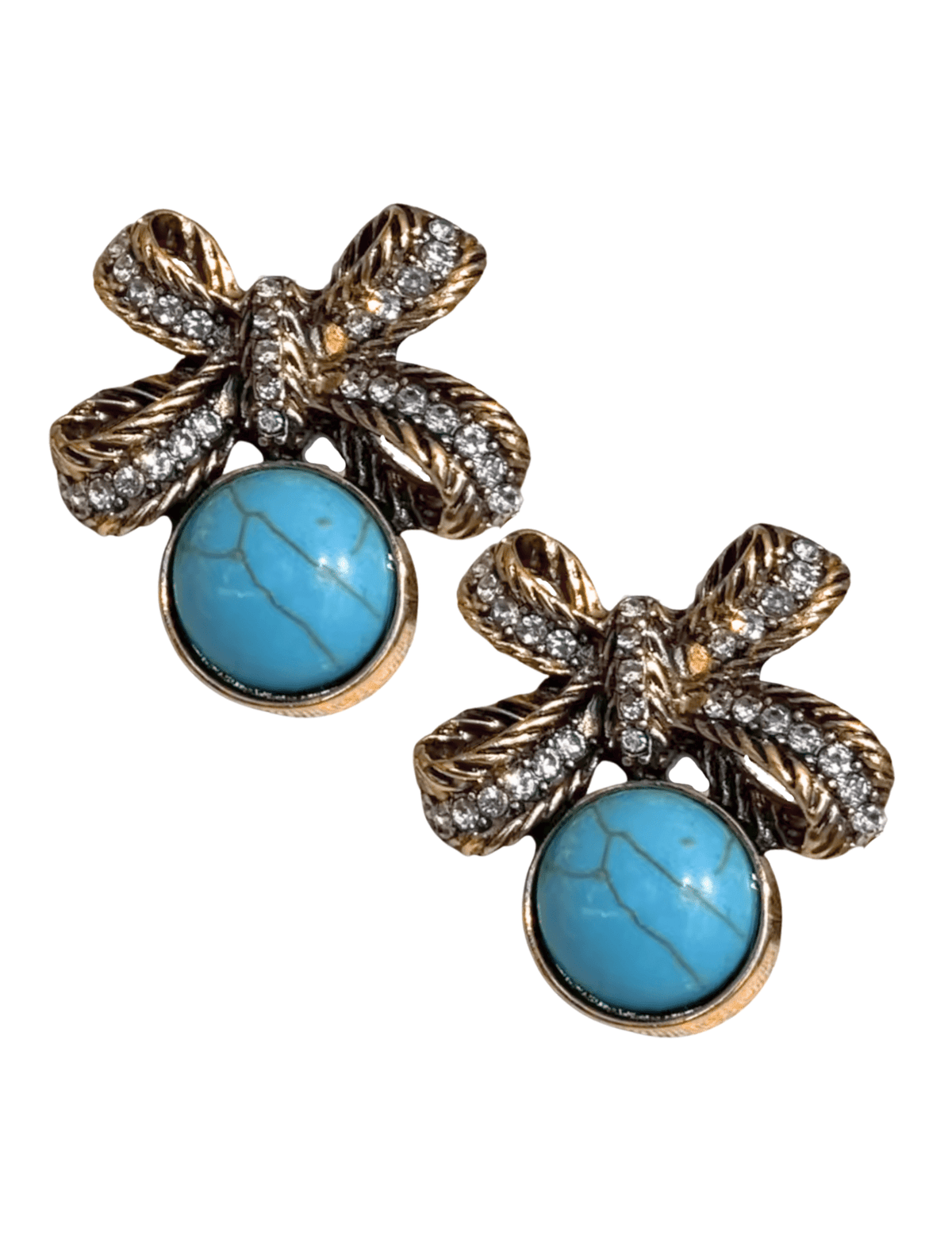 Fleur de Camélia - Fleur de Camélia Shivani Turquoise Bow Earrings - Buy Online