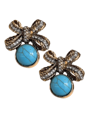 Fleur de Camélia - Fleur de Camélia Shivani Turquoise Bow Earrings - Buy Online