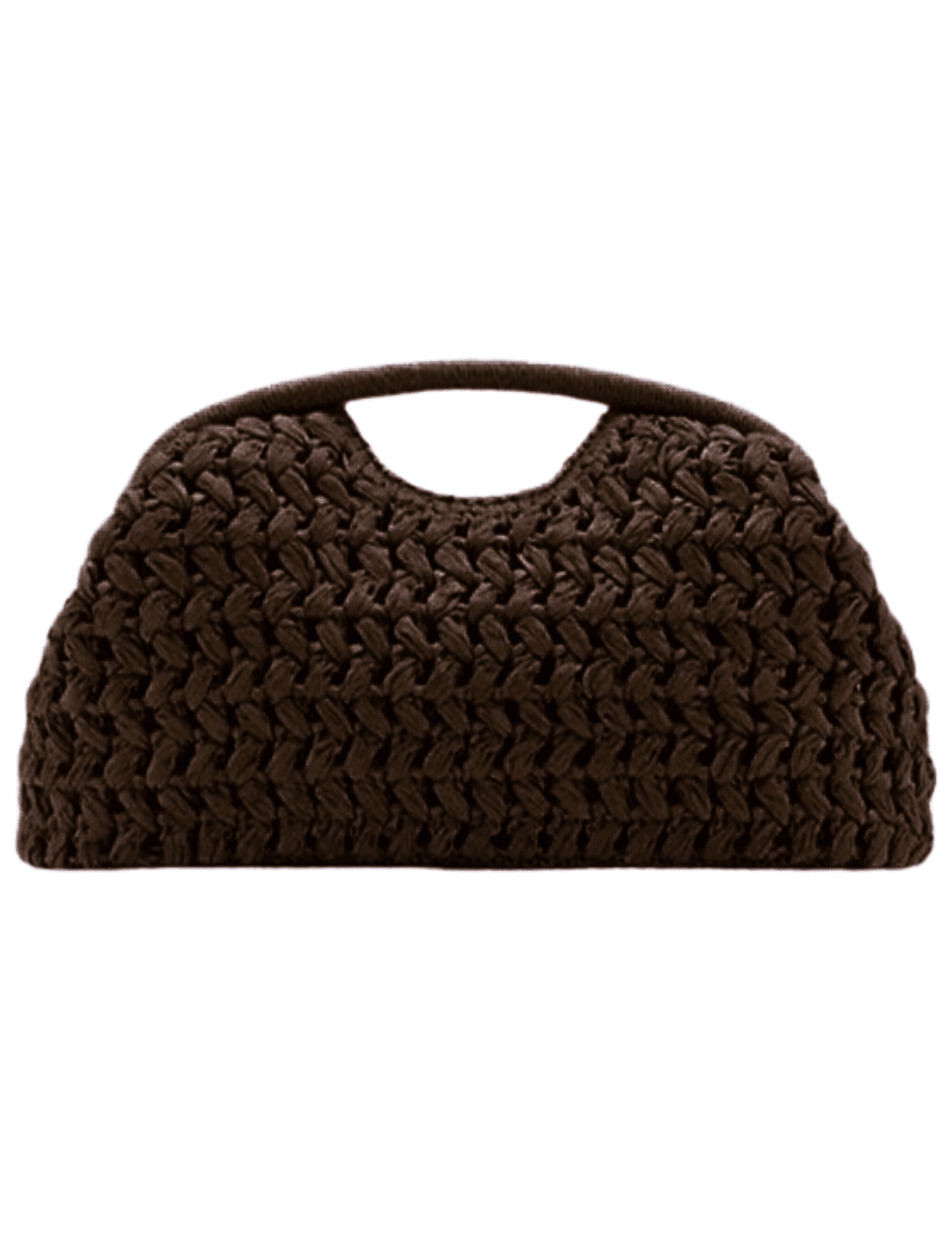 St. Barths La Robe Allison Straw Pouch Clutch in Espresso