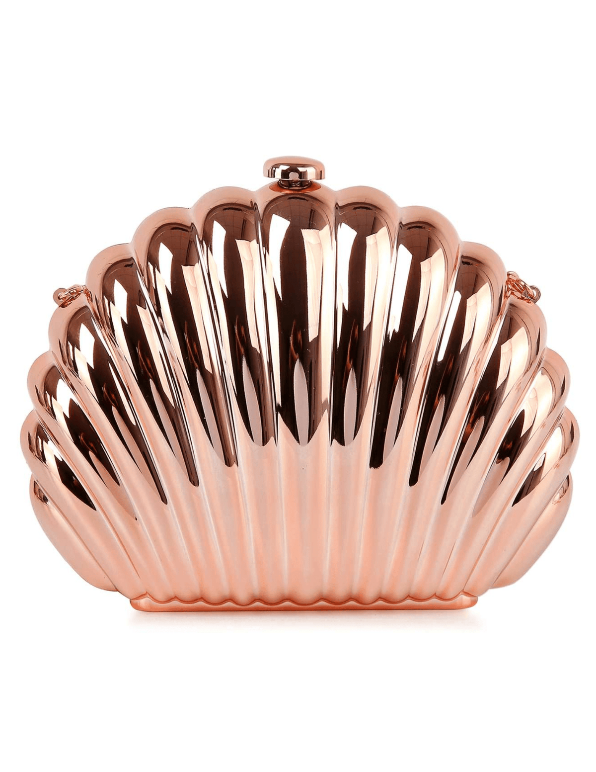 St. Barths La Robe rose gold clamshell crossbody clutch