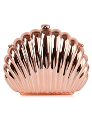St. Barths La Robe rose gold clamshell crossbody clutch