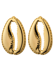 St. Barths Dara oversized gold puka shell earrings