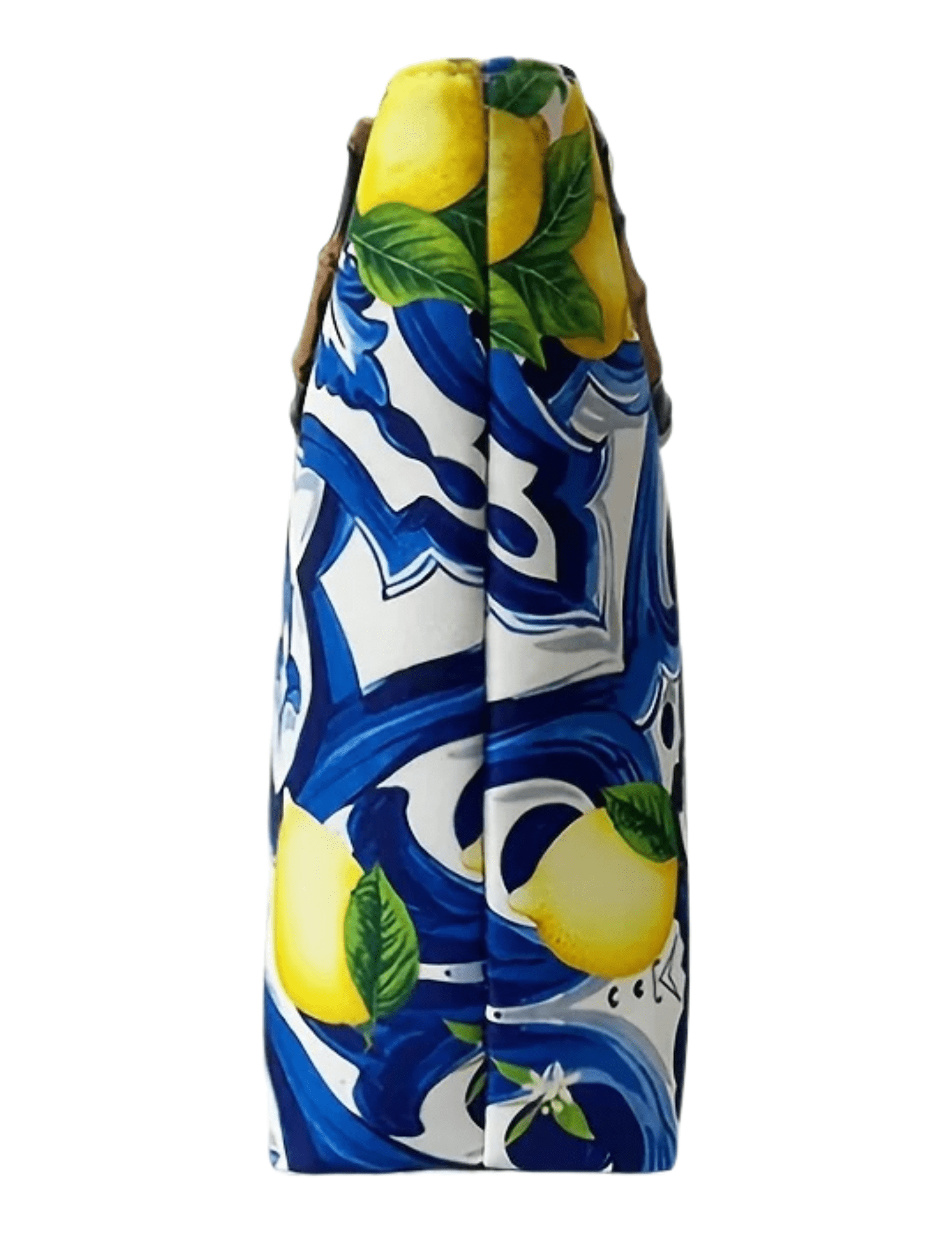 St. Barths La Robe Deanna Large Tote in Lemon Blue Tile side