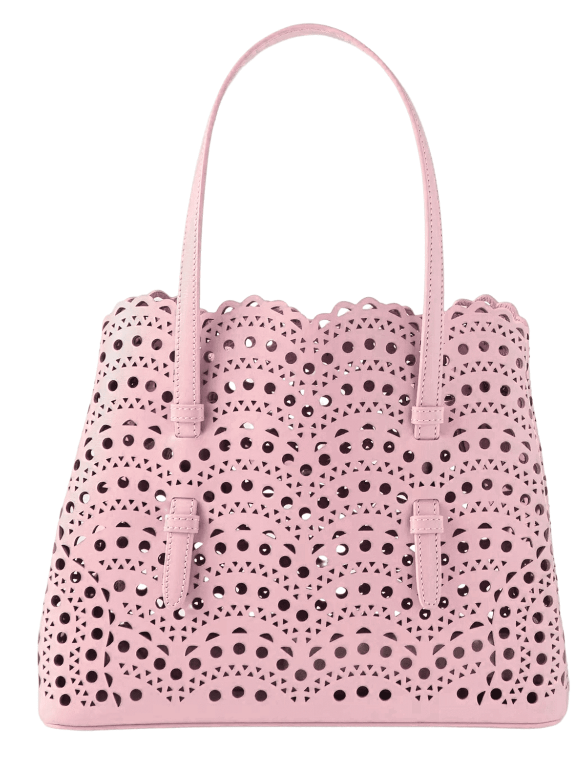 St Barths Eden 25 light pink laser cut tote handbag