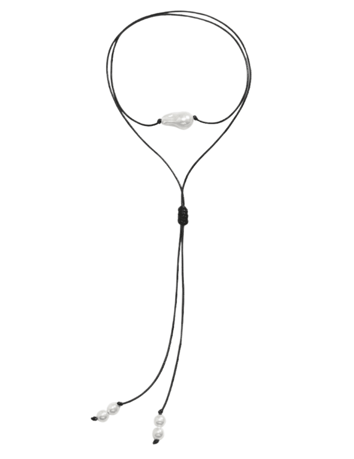 St. Barths Gabby black rope necklace with baroque pearl pendants