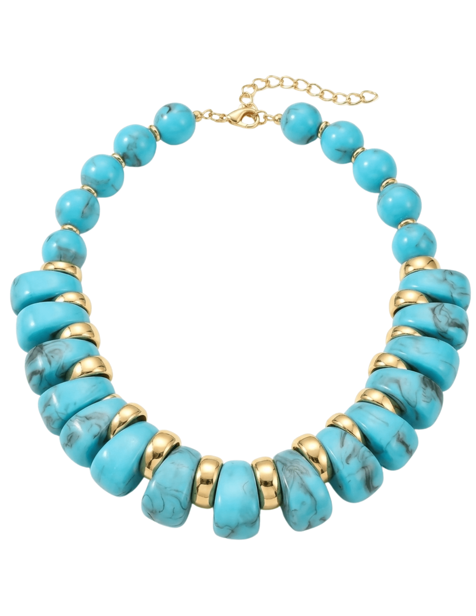St Barths Georgia turquoise beaded statement necklace