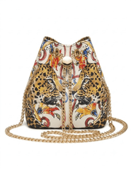 St. Barths La Robe Gina Mini Bucket Bag with leopard and floral print