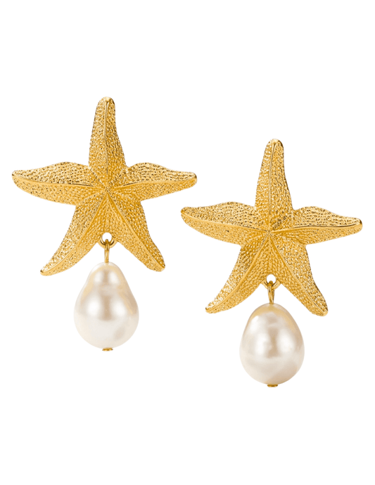 St. Barths Helena Starfish Earrings in Gold
