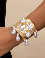 Model wearing St. Barths La Robe Ariel Textured Cuff