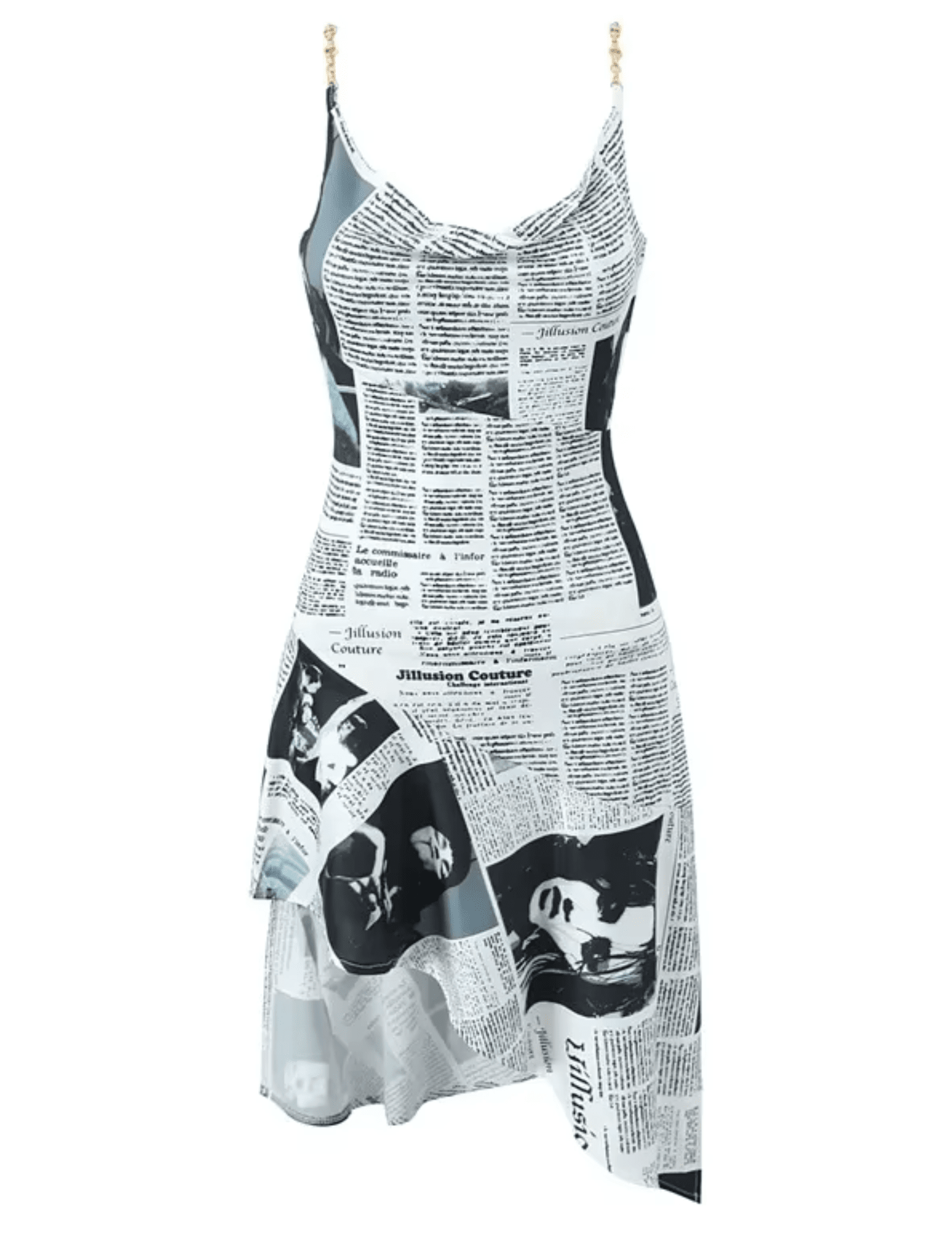 Newspaper print swim cover-up dress by St. Barths La Robe