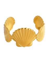 "St. Barths La Robe Kai seashell cuff bracelet in gold with adjustable open design"