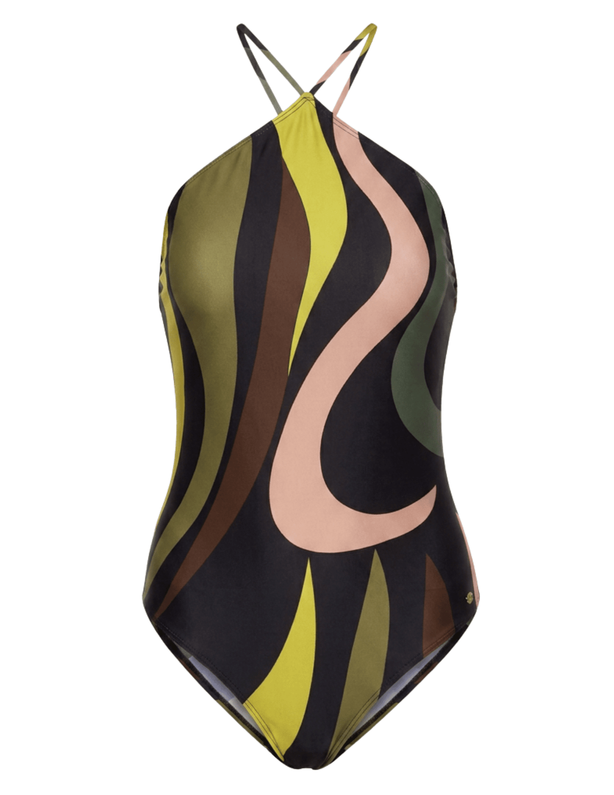 St. Barths La Robe Maggie One Piece Swimsuit in Black Olive Multi