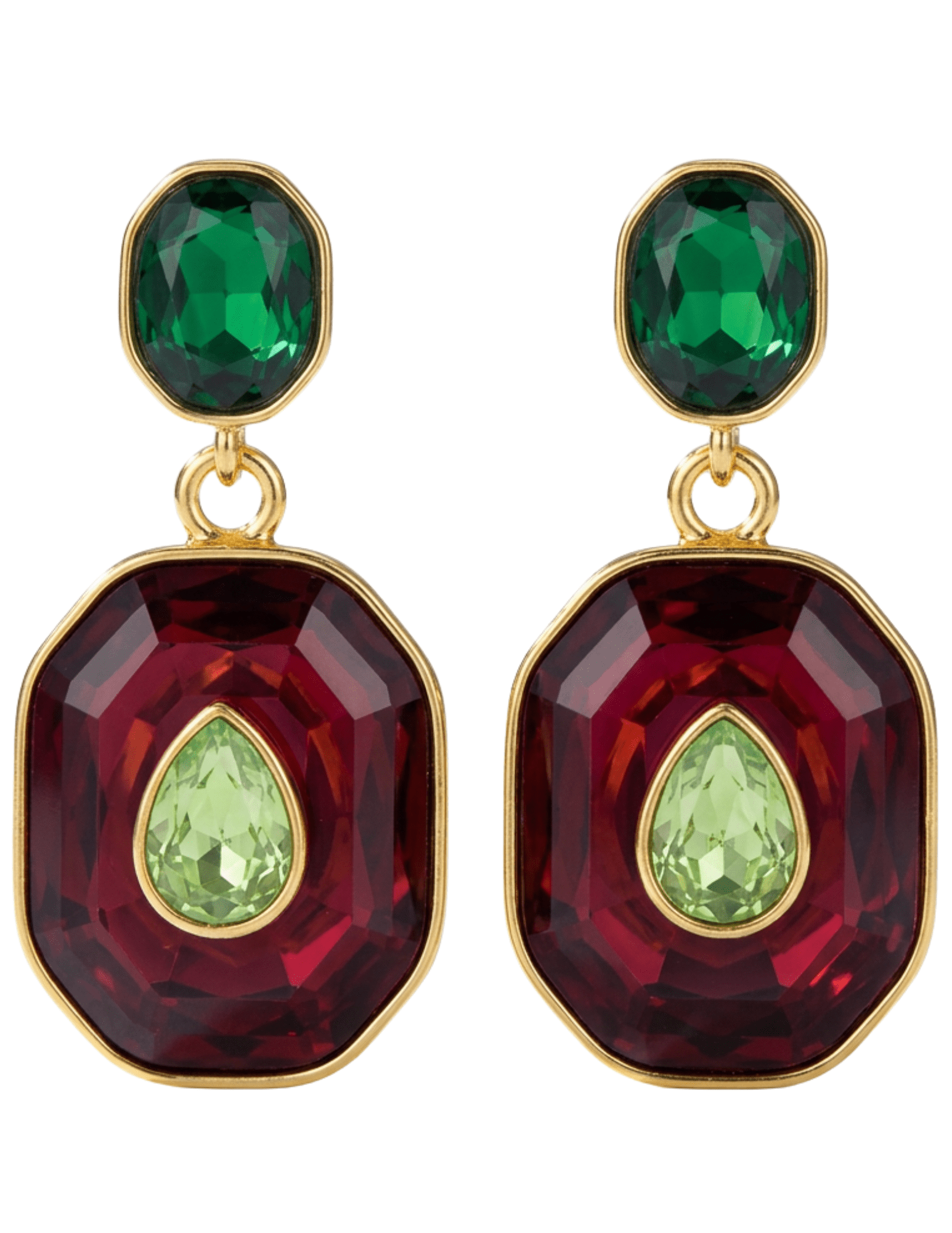 St. Barths La Robe Mariya Large Earrings in Red & Green